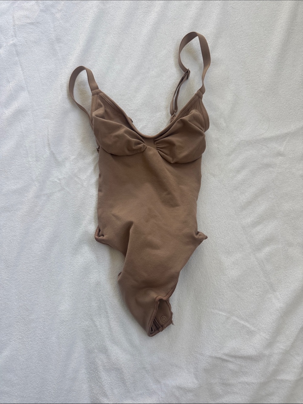 SKIMS Ribbed Underwire Bodysuit in Brown